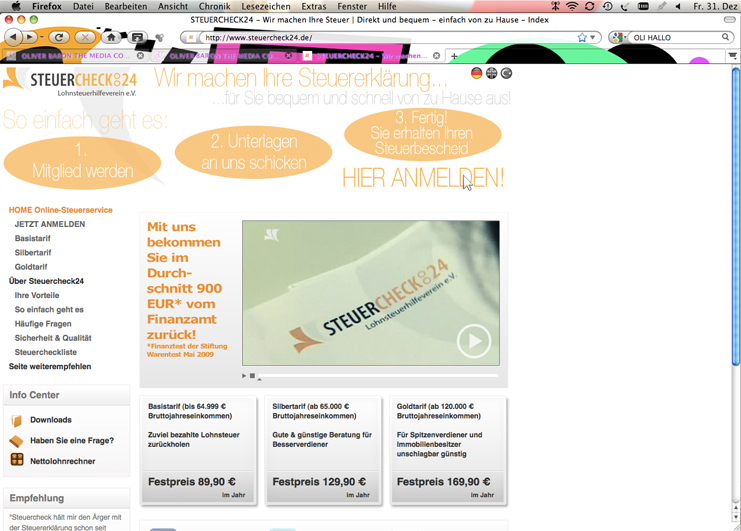 STEUERCHECK 24 - online Steuererklärungs-Abwicklung