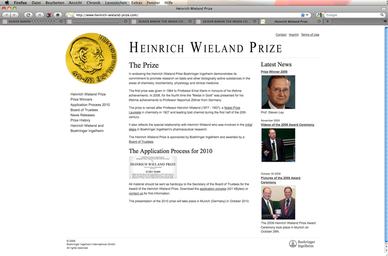 Click to get to the webpage of the Heinrich Wieland Prize
